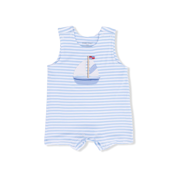 Bubbly Sailboat Stripe  Sleeveless Jon Jon