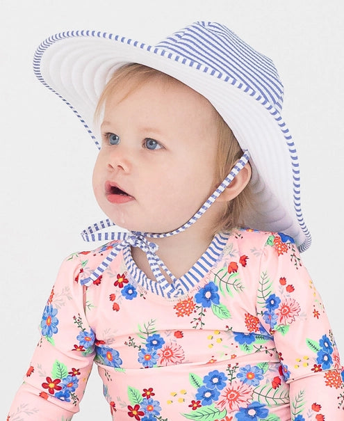 Periwinkle Blue Seersucker Swim Hat