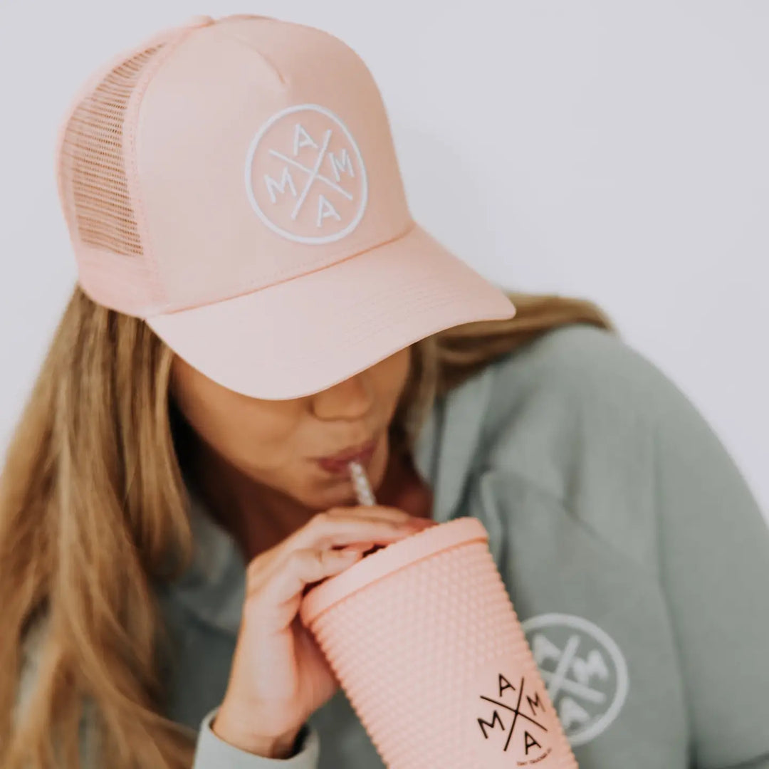 Mama Canvas Trucker Hat- Blush