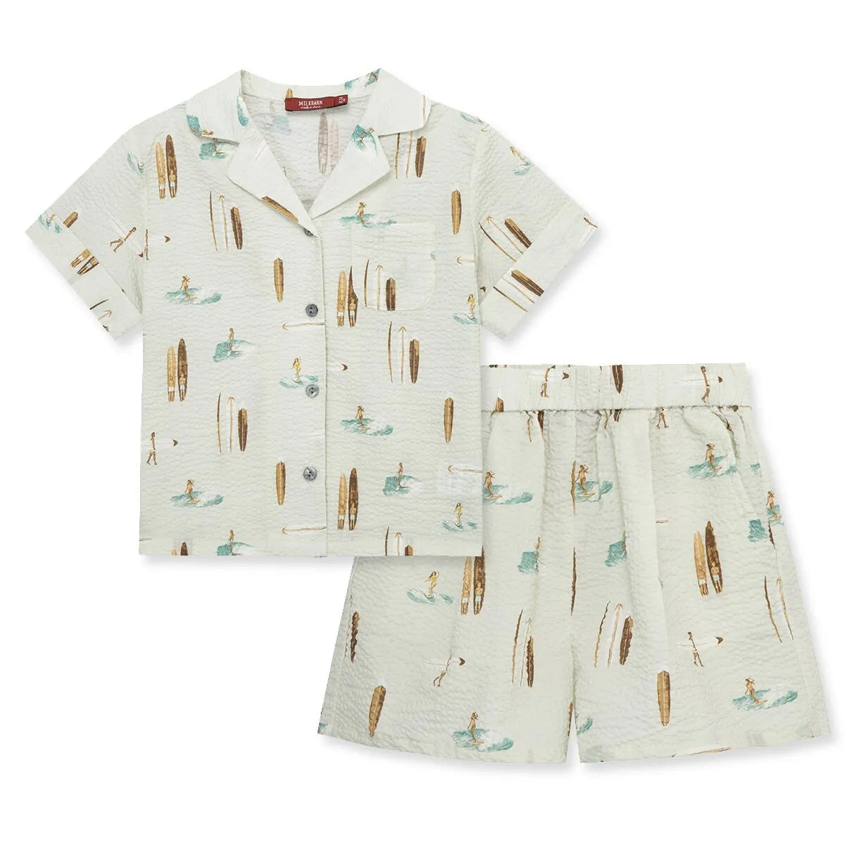 Vintage Surf Button-Up Two Piece Set