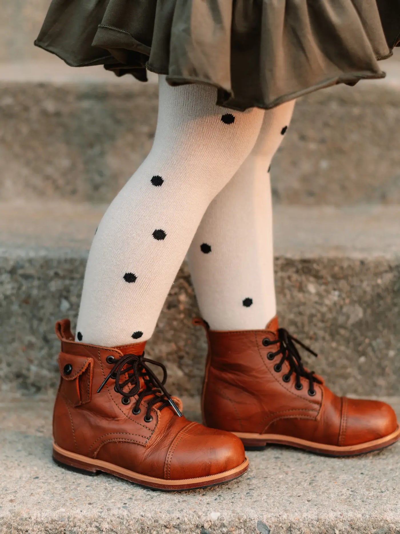 Vanilla Dot Knit Tights