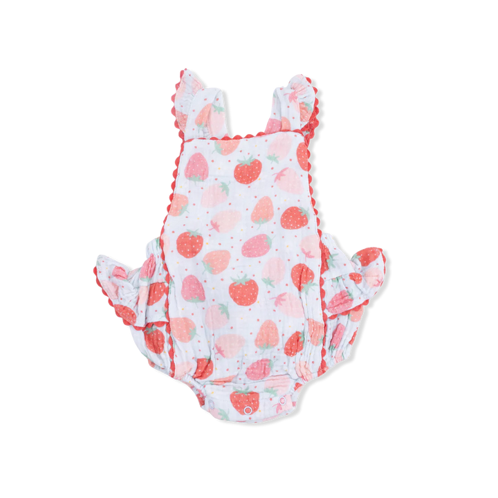 Strawberry Bliss  Ric Rac Ruffle Sunsuit