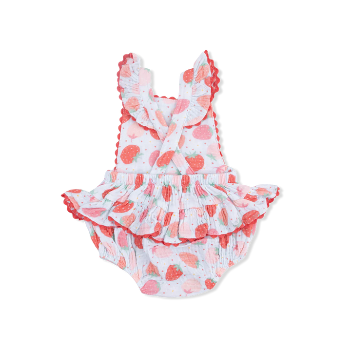 Strawberry Bliss  Ric Rac Ruffle Sunsuit