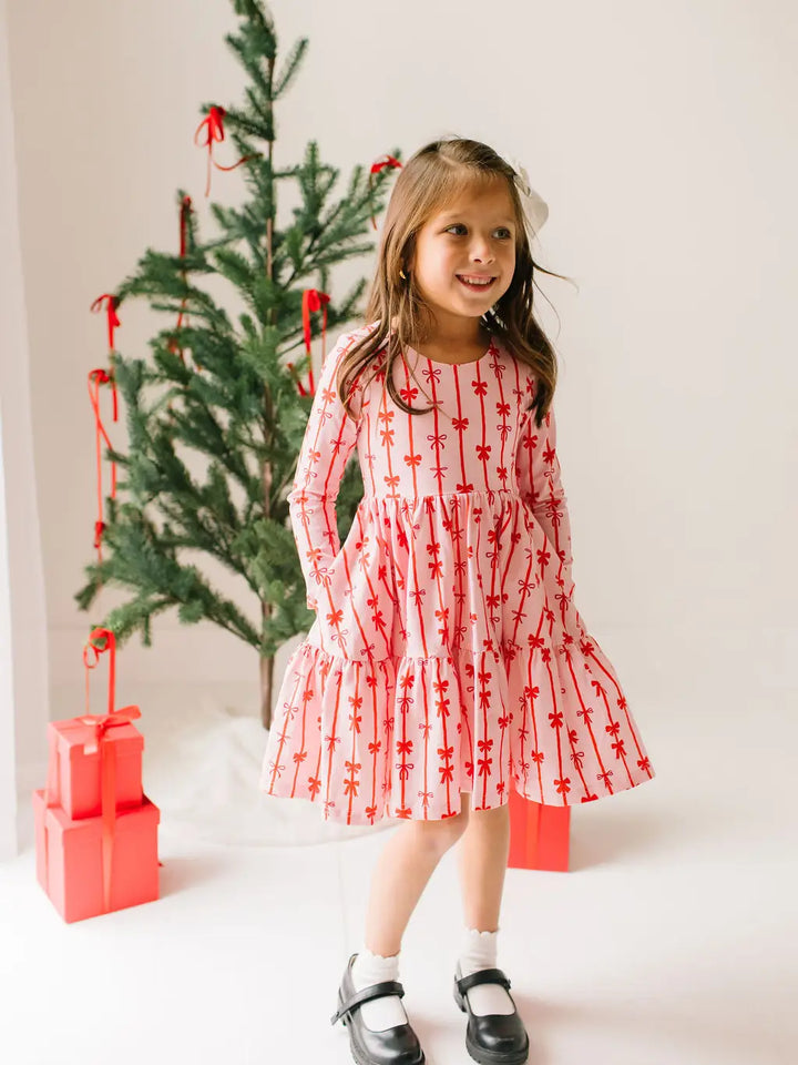 Gwendolyn Ruffle Dress in Dainty Bows