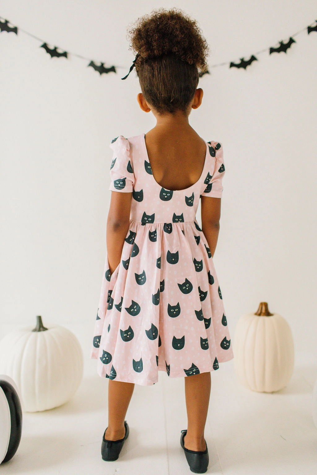 Puff Dress in Black Cat