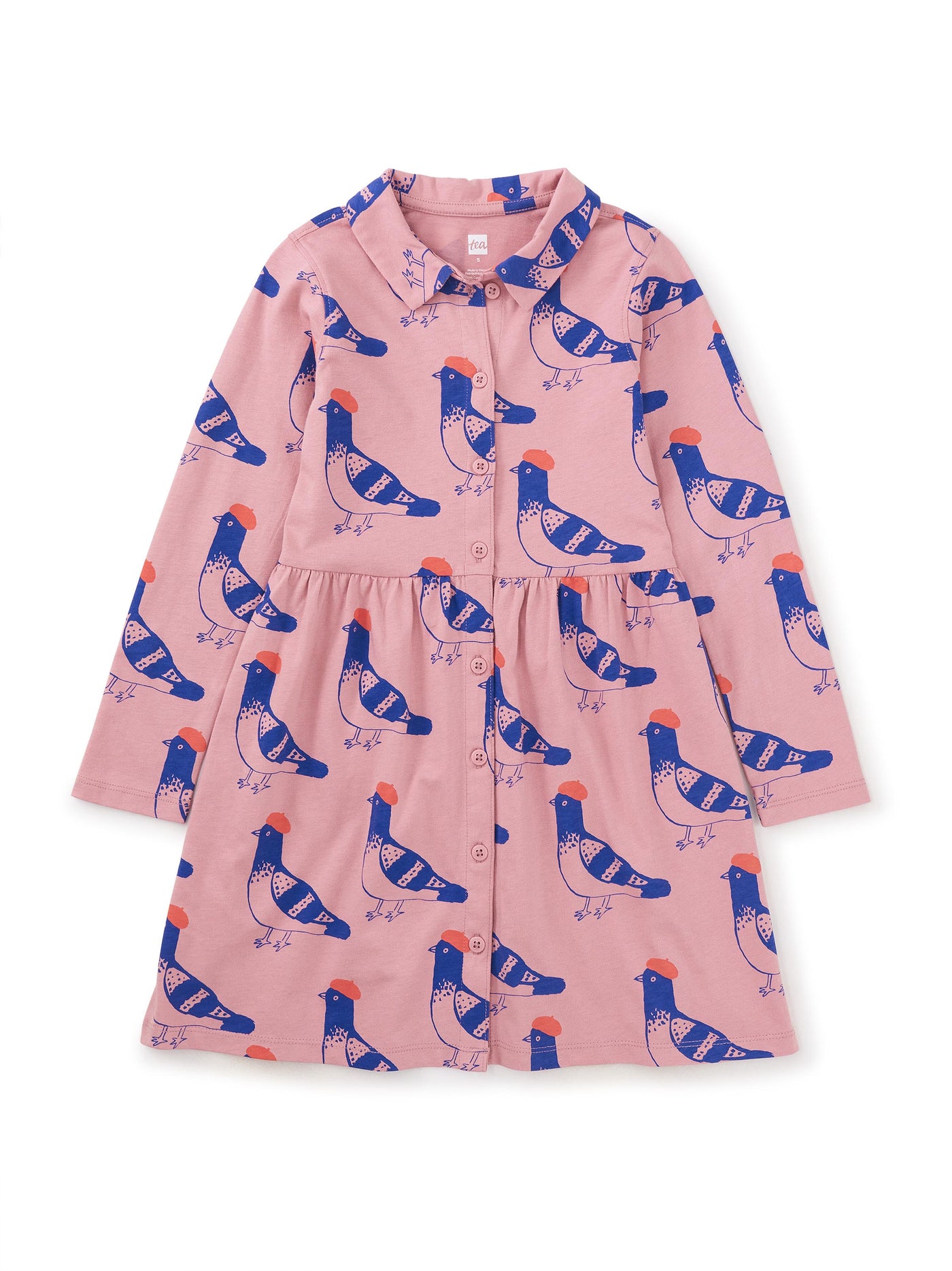Collared LS Shirtdress/Fashion Pigeon