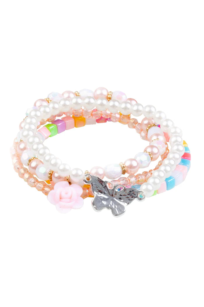 Pearly Butterfly Bracelet Set