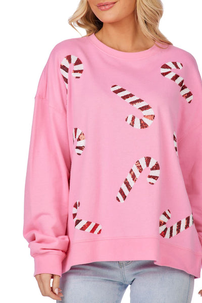 Womens Candy Cane Sweatshirt