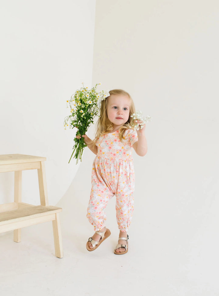 Rosie Romper in Bunny Field
