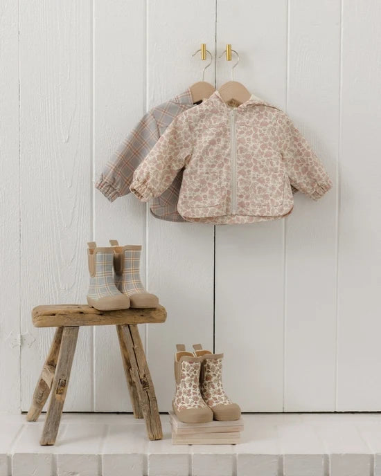 Rain Boots- Blue Plaid