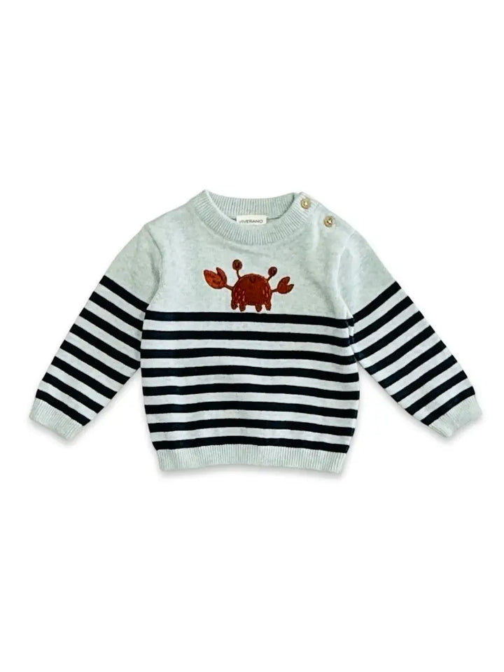 Crab Embroidered Organic Sweater