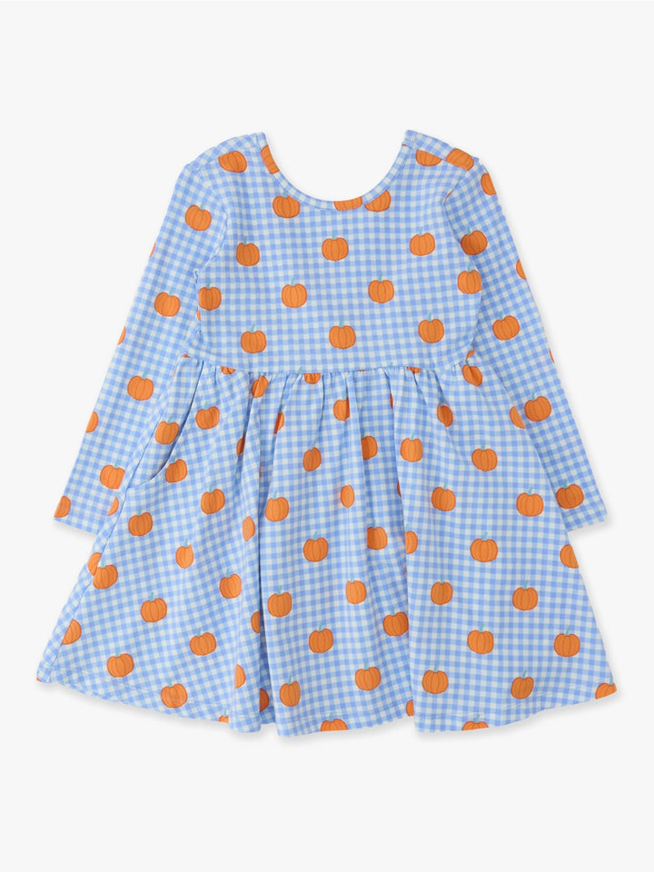 Pumpkin Patch Gingham Twirl Dress