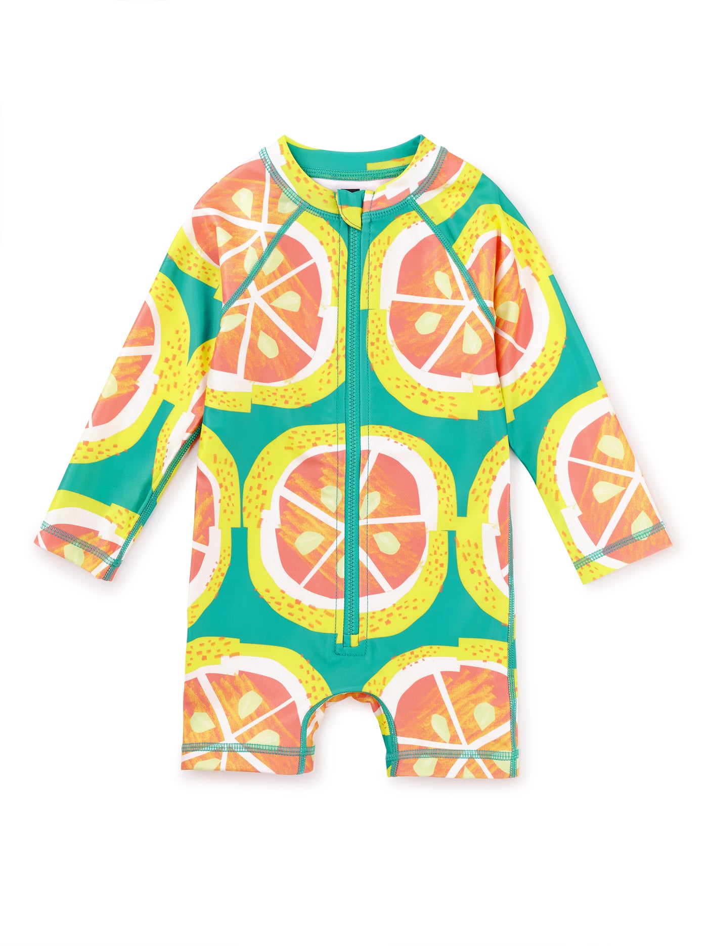 Rash Guard Baby Swimsuit/Orange Wax Print