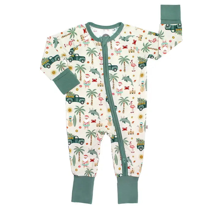 Coastal Christmas Bamboo Zip PJ