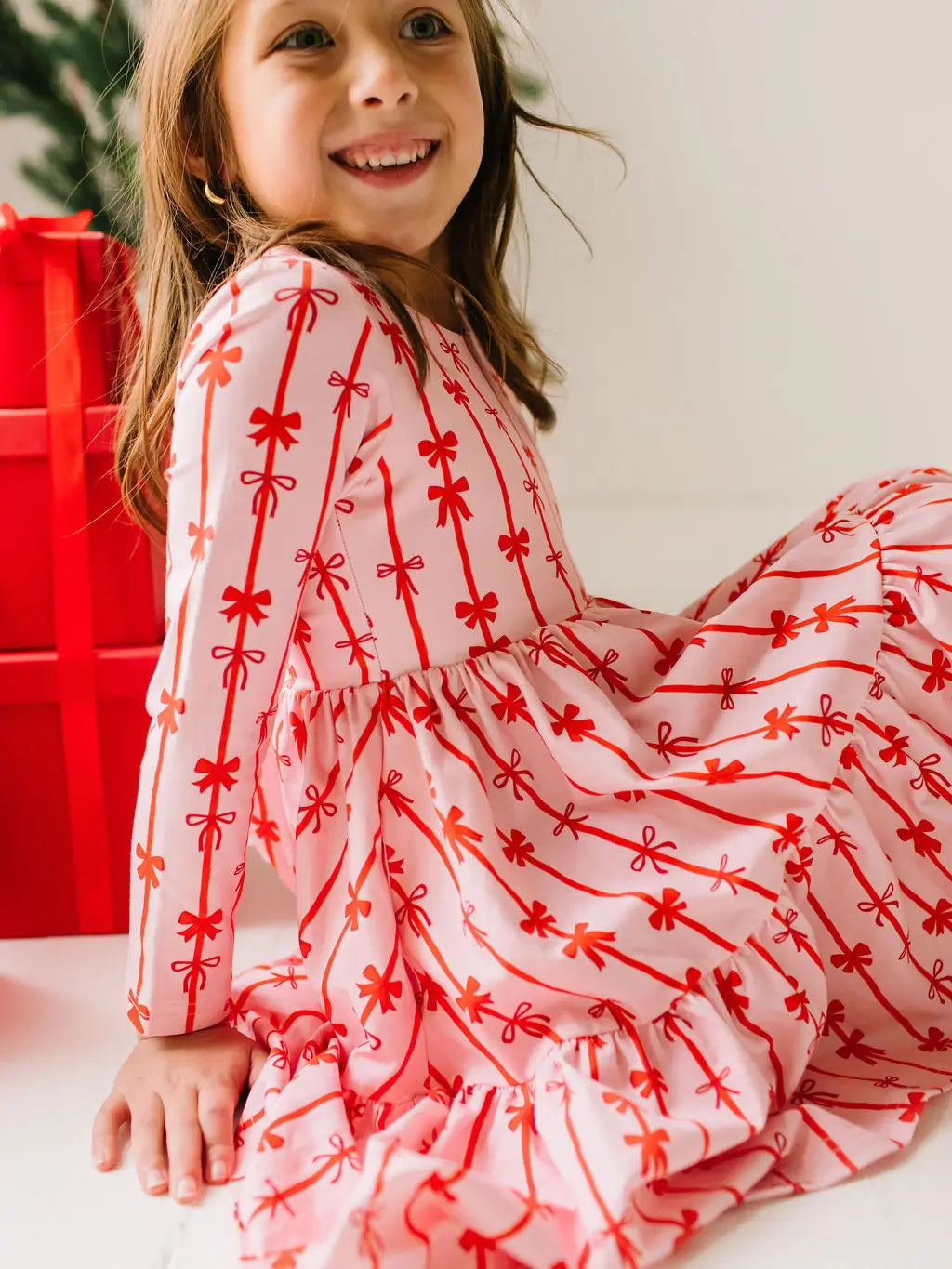 Gwendolyn Ruffle Dress in Dainty Bows