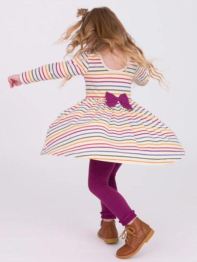 Rainbow Stripe Twirl Dress