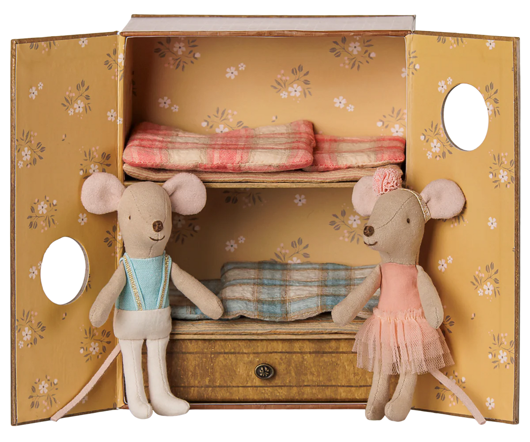 Ballet mice in dance studio, Little sister  and brother