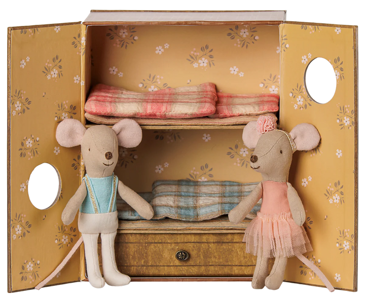 Ballet mice in dance studio, Little sister  and brother