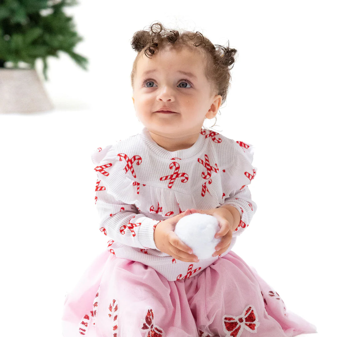 Candy Canes - V-Ruffle Top