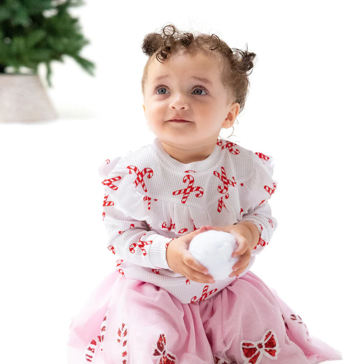 Candy Canes - V-Ruffle Top