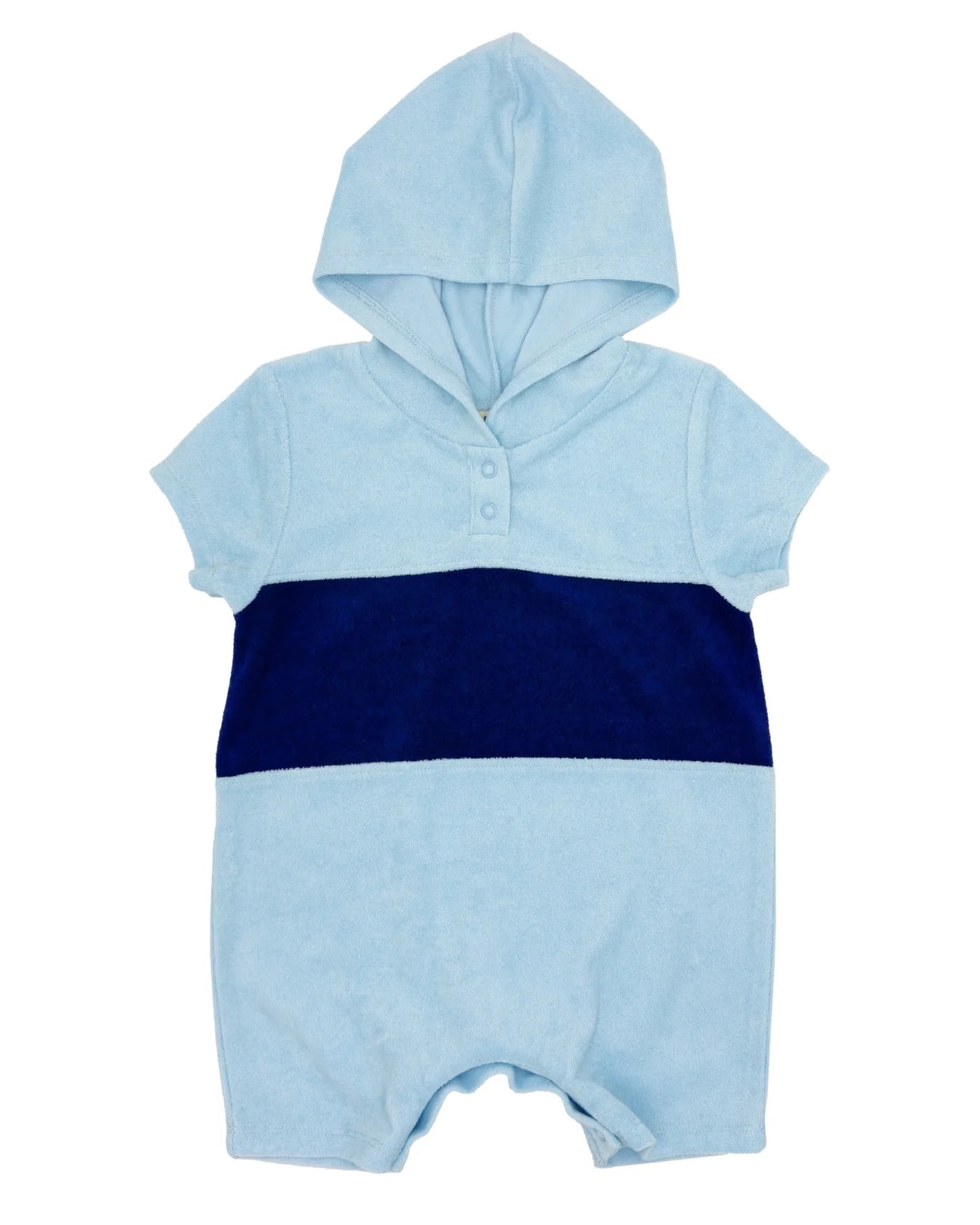 Finn Baby Hooded Romper | Crystal Blue