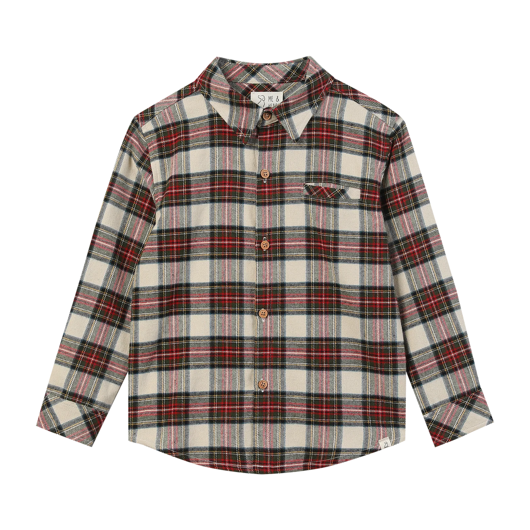 Atwood Woven Shirt Cream/Green Plaid