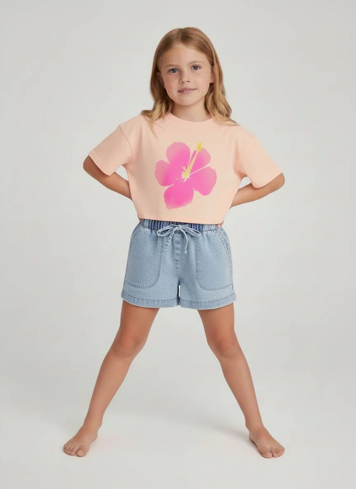 Boxy Tee - Hibiscus - Feather 4 Arrow