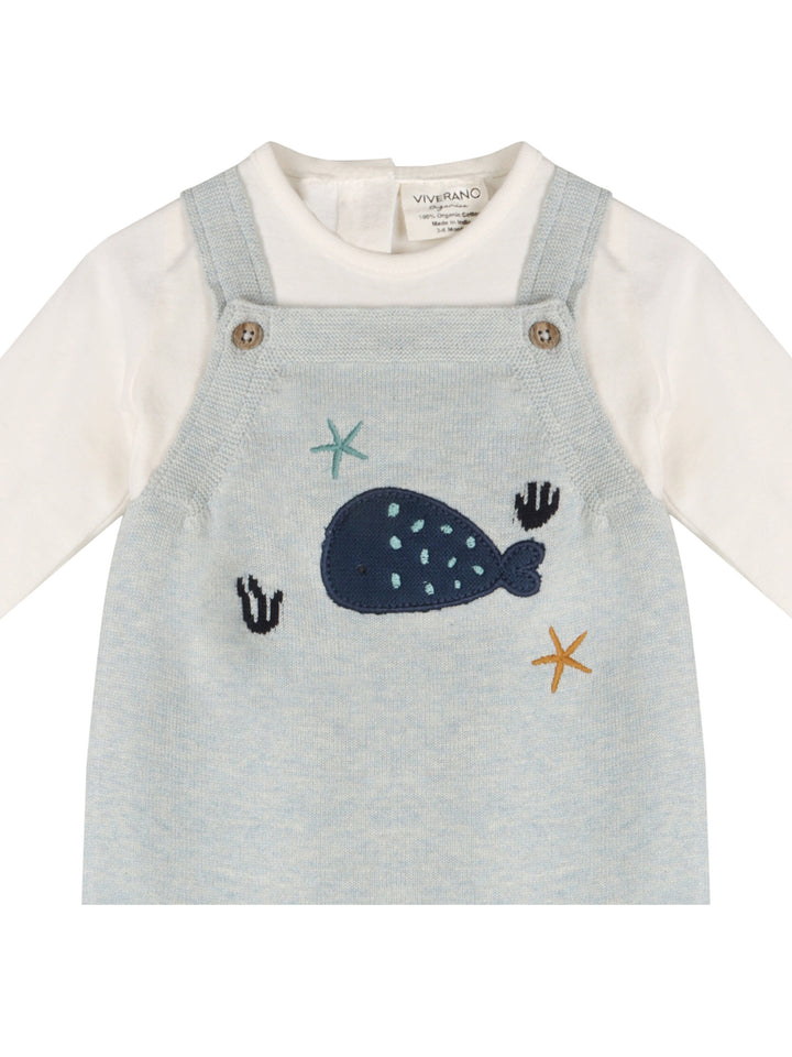 Whale/Dino Embroidered Romper Set