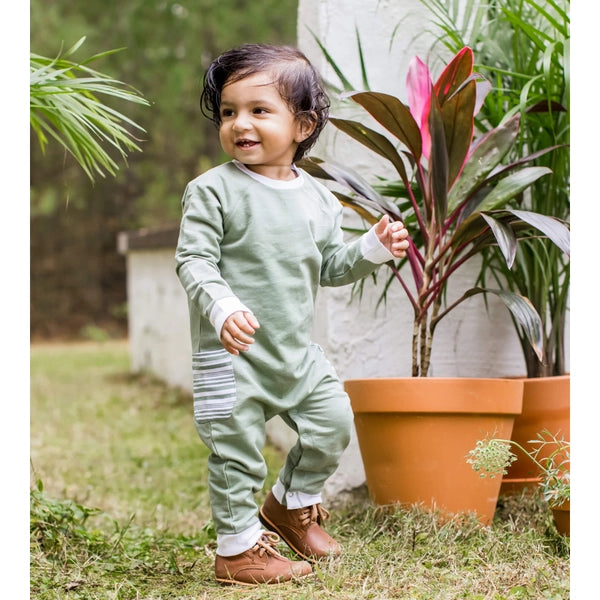 French Terry Organic Jumpsuit-Sage