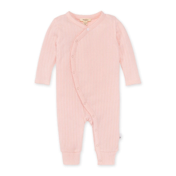 Sweet Rib Organic Cotton Wrap Jumpsuit-Pink Pearl
