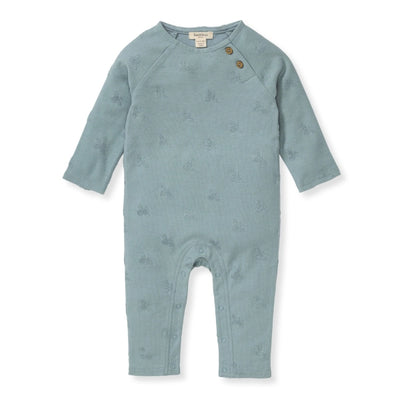 Raised Terry Bee Jumpsuit | Muted Blue