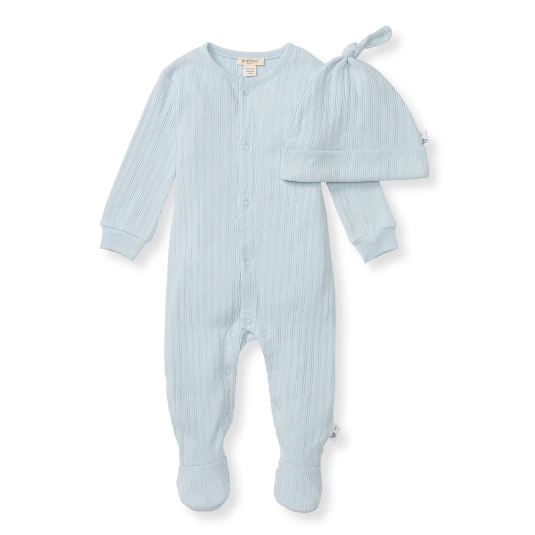 Sweet Rib Jumpsuit Set - Ocean