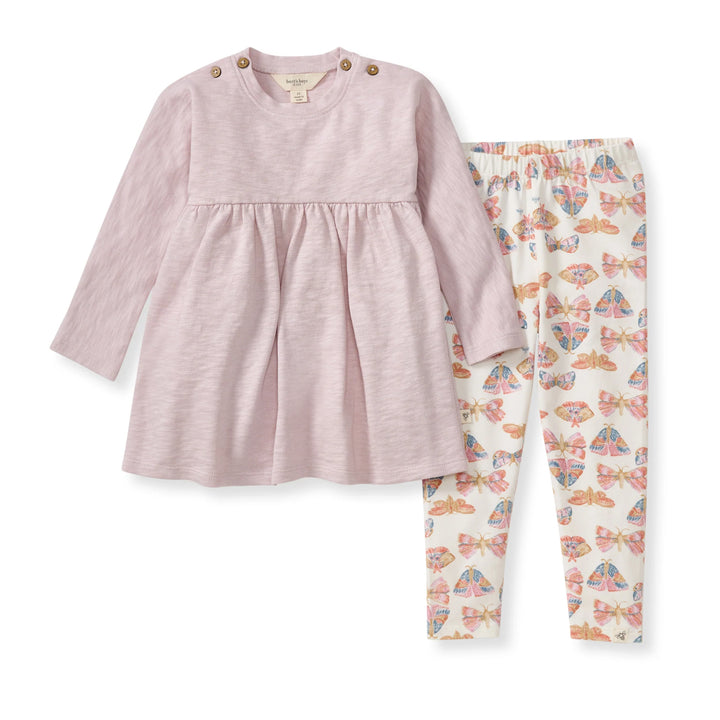 Chunky Slub Infant Tunic Set - Soft Violet