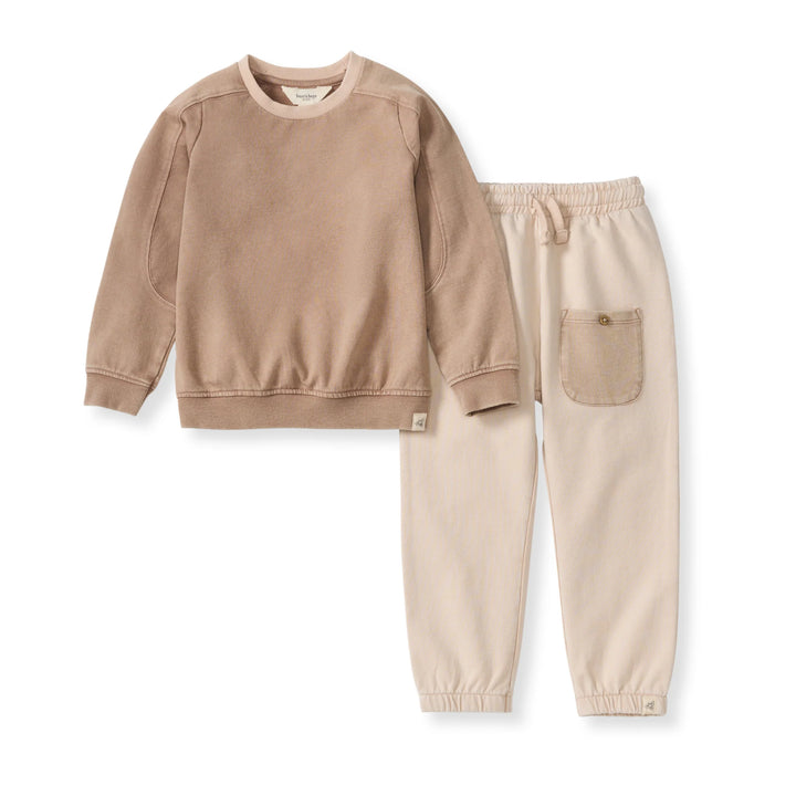 Acid Wash Infant Sweatshirt Set-Ginger