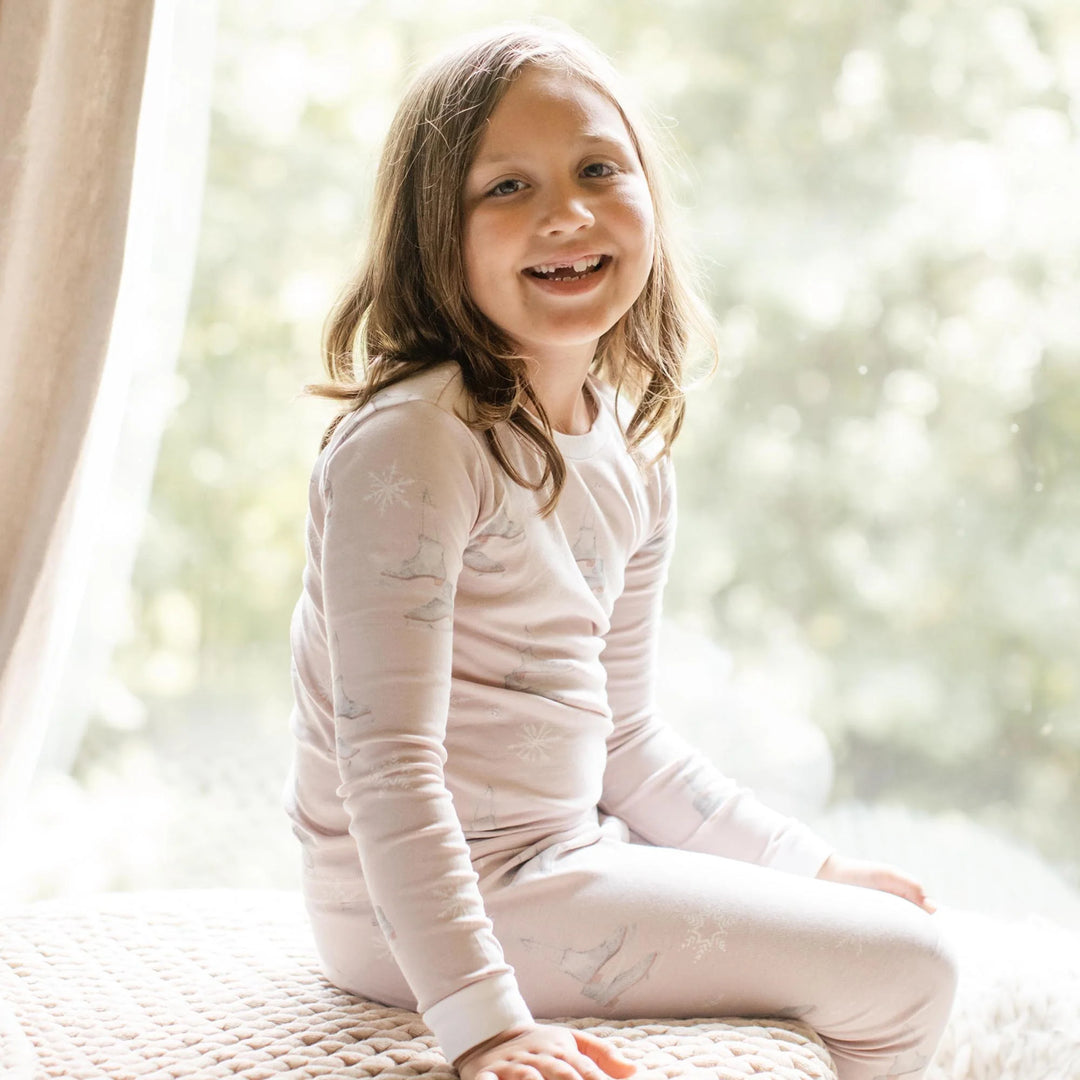 Ice Skates Organic Cotton Two-Piece Pajamas