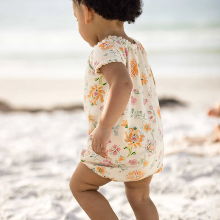 Mediterranean Floral Bubble Romper