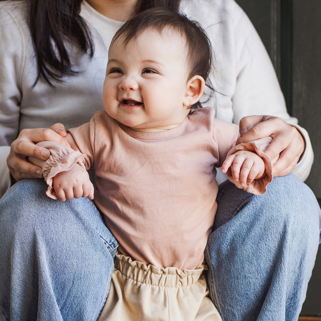 Organic Cotton Bodysuit-Blush