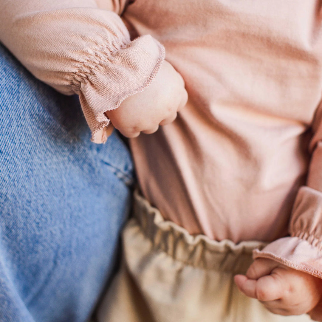 Organic Cotton Bodysuit-Blush