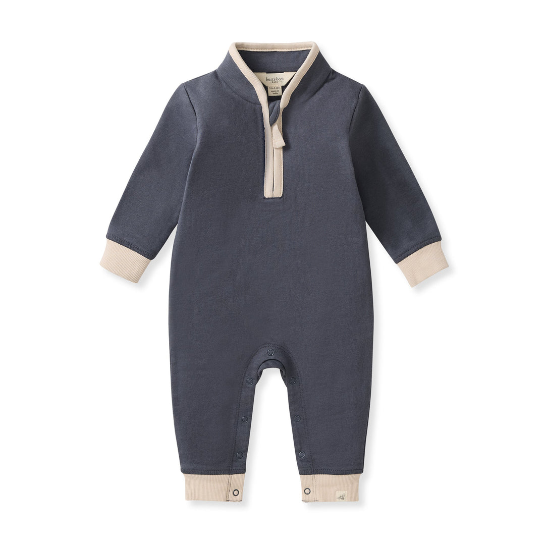 Quarter-Zip Baby Jumpsuit