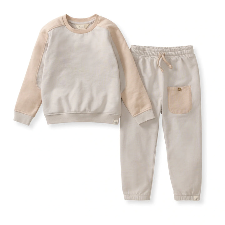 Basic Stripe Sweatshirt & Pants Set