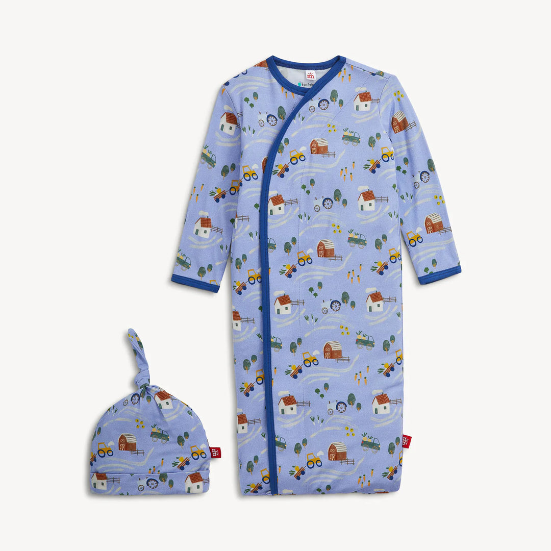 Farm To Cradle Modal Magnetic Gown & Hat Set