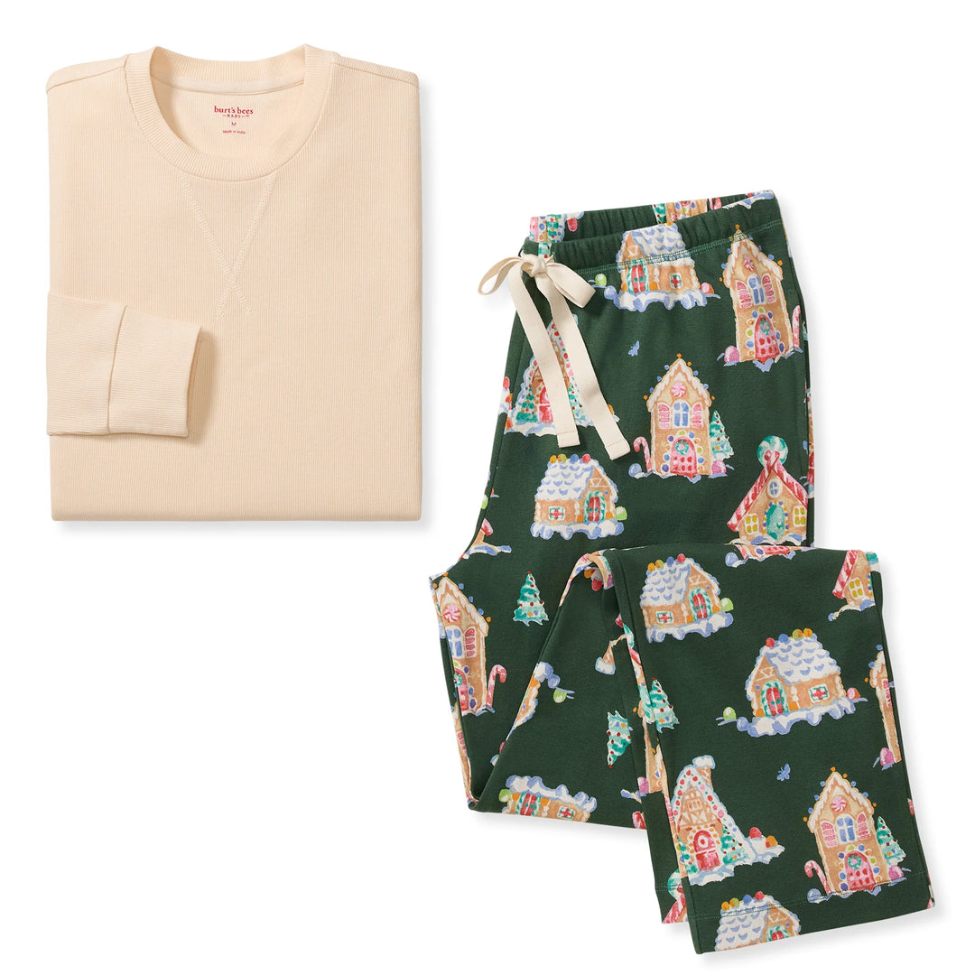 Gingerbread Houses Organic Cotton PJ Set Mens