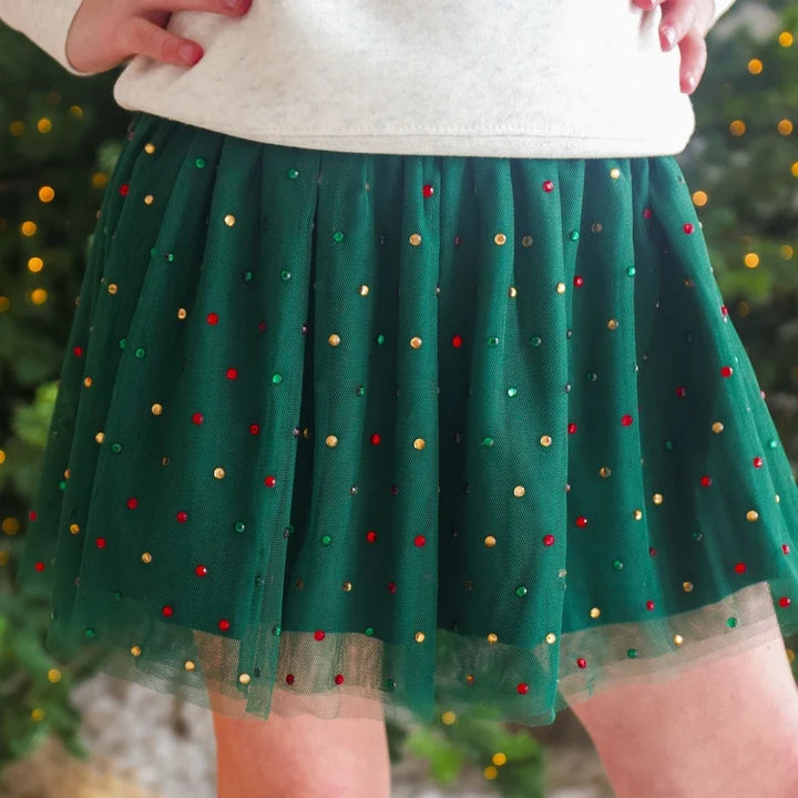 Emerald Rhinestone Tutu Skirt
