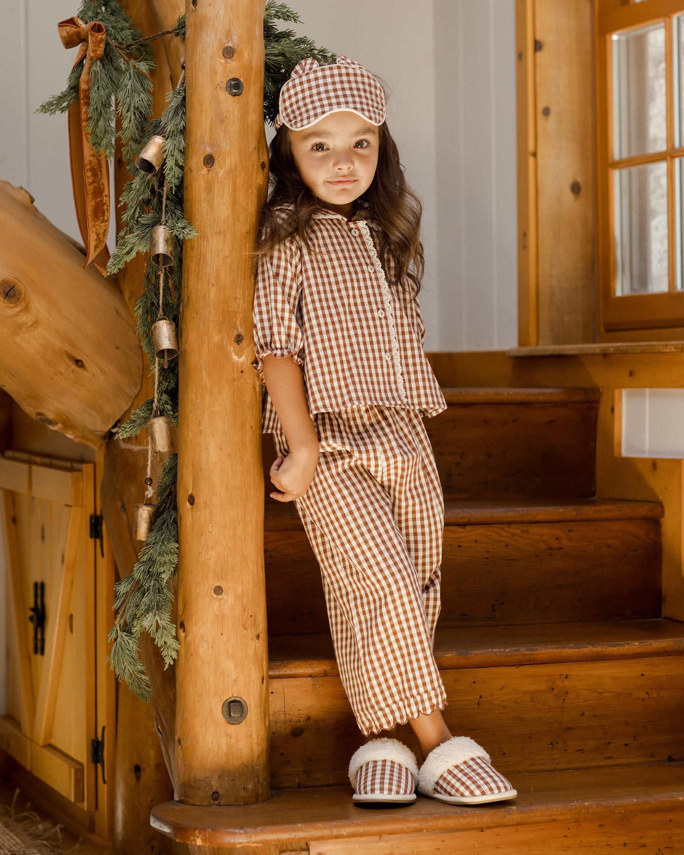 Ruffle Pajamas || Brick Gingham