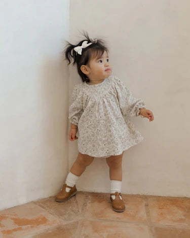 V Smocked Dress || Winter FloraL