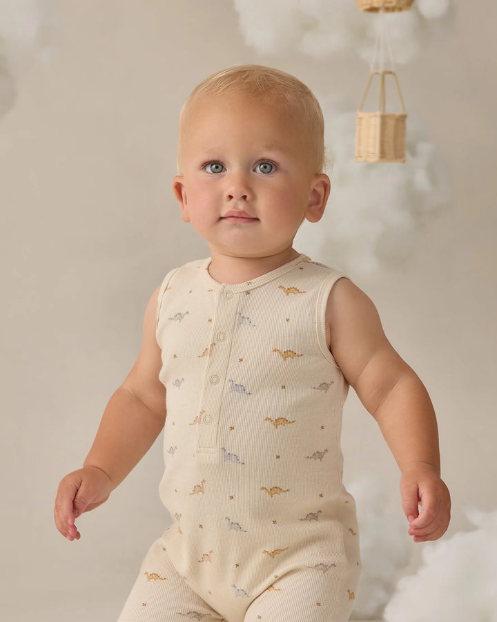 Ribbed Henley Romper || Dinos-