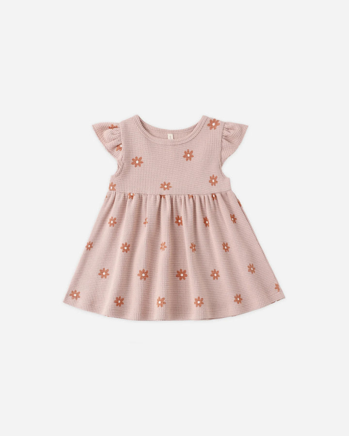 Flutter Sleeve Dress || Pink Daisy