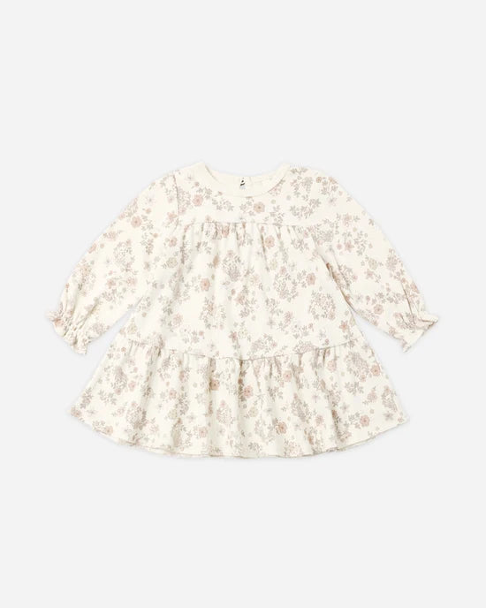 Tiered Jersey Dress Floral Vine