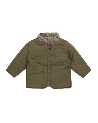 Shearling Zip Jacket || Olive