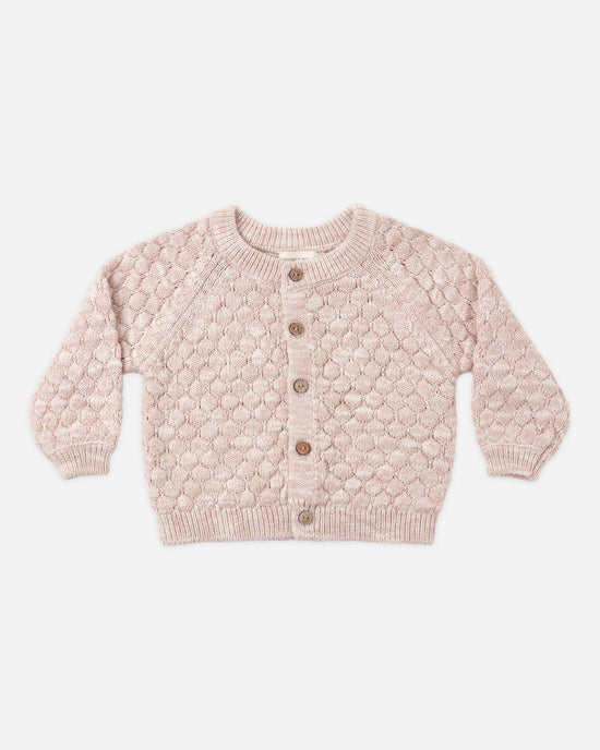 Bubble Knit Cardigan Dusty Rose Speckle